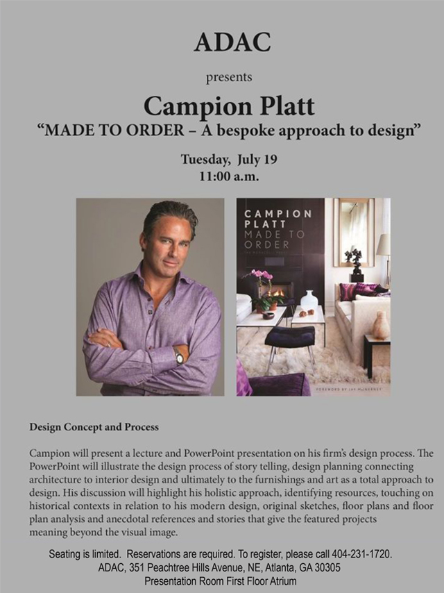 ADAC Presents Campion Platt “Made to Order - A bespoke approcah to design”