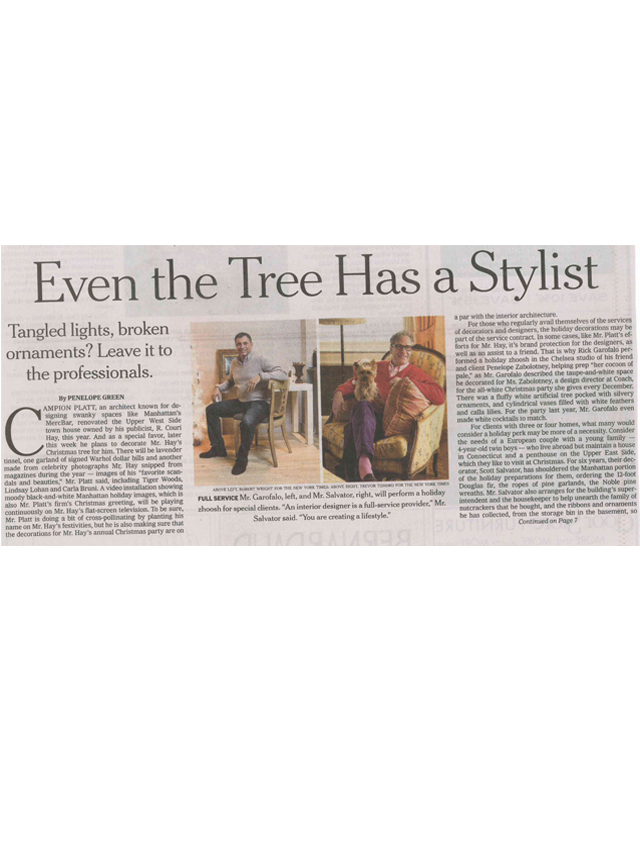 New York Times: Even the Tree Has A Stylist