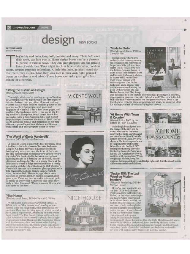 Newsday: MADE TO ORDER makes the list of great deisgn books for gifts!
