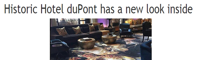 HIstoric Hotel DuPont has a new look inside