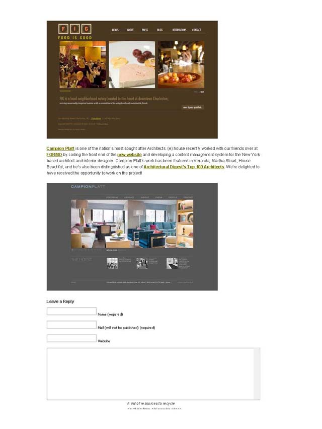 {E} House Studio Newsletter