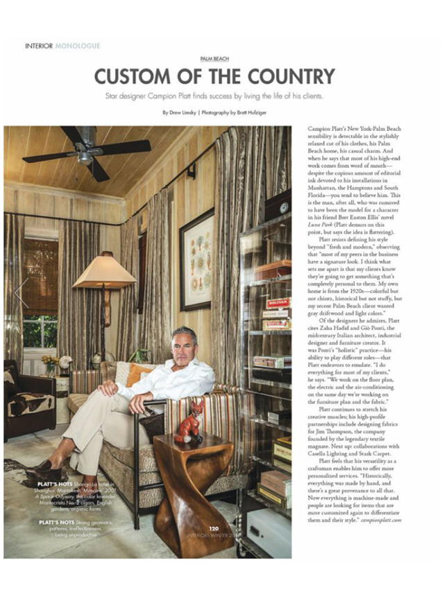 Modern Luxury Interiors : Custom of the Country